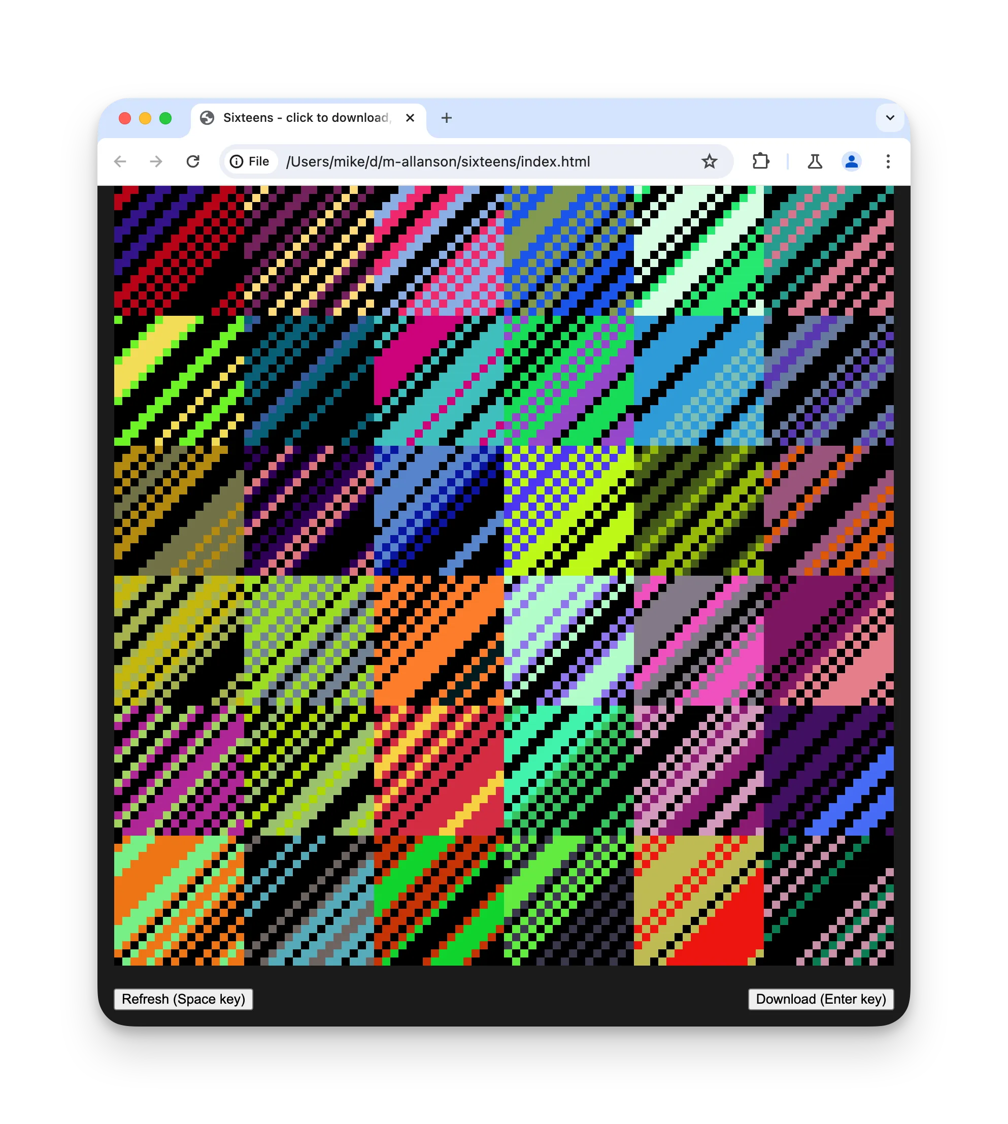 Screenshot of v1 of this icon generator